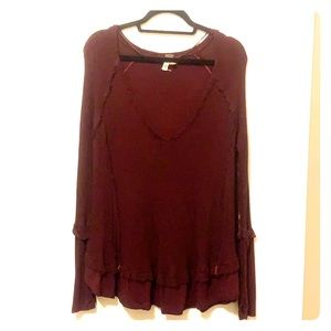 Free People We The Free Slouchy Tunic - Maroon